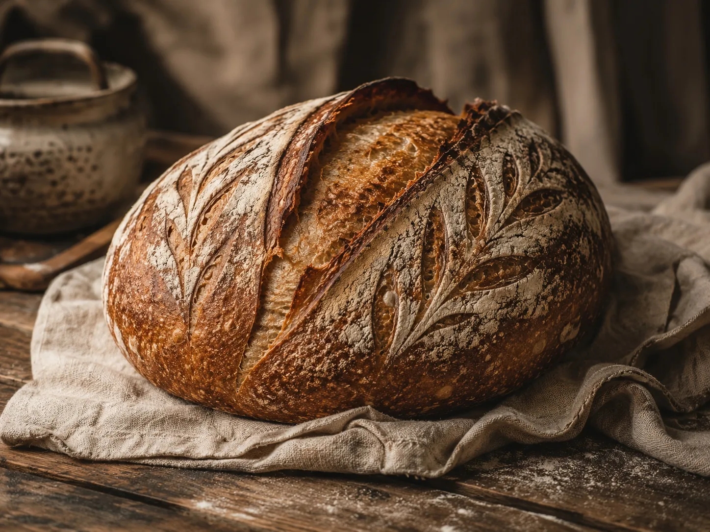 Rustic artisan sourdough loaf